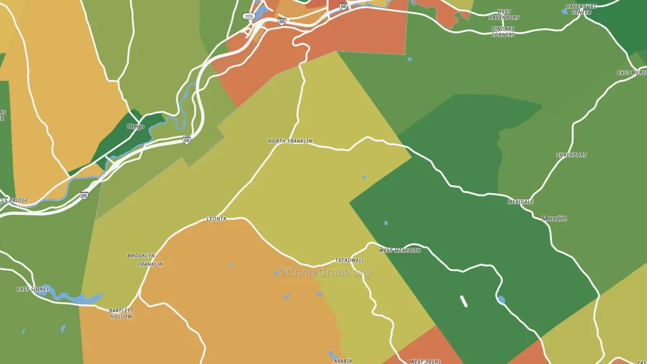 Treadwell, NY Map of Assault Rates