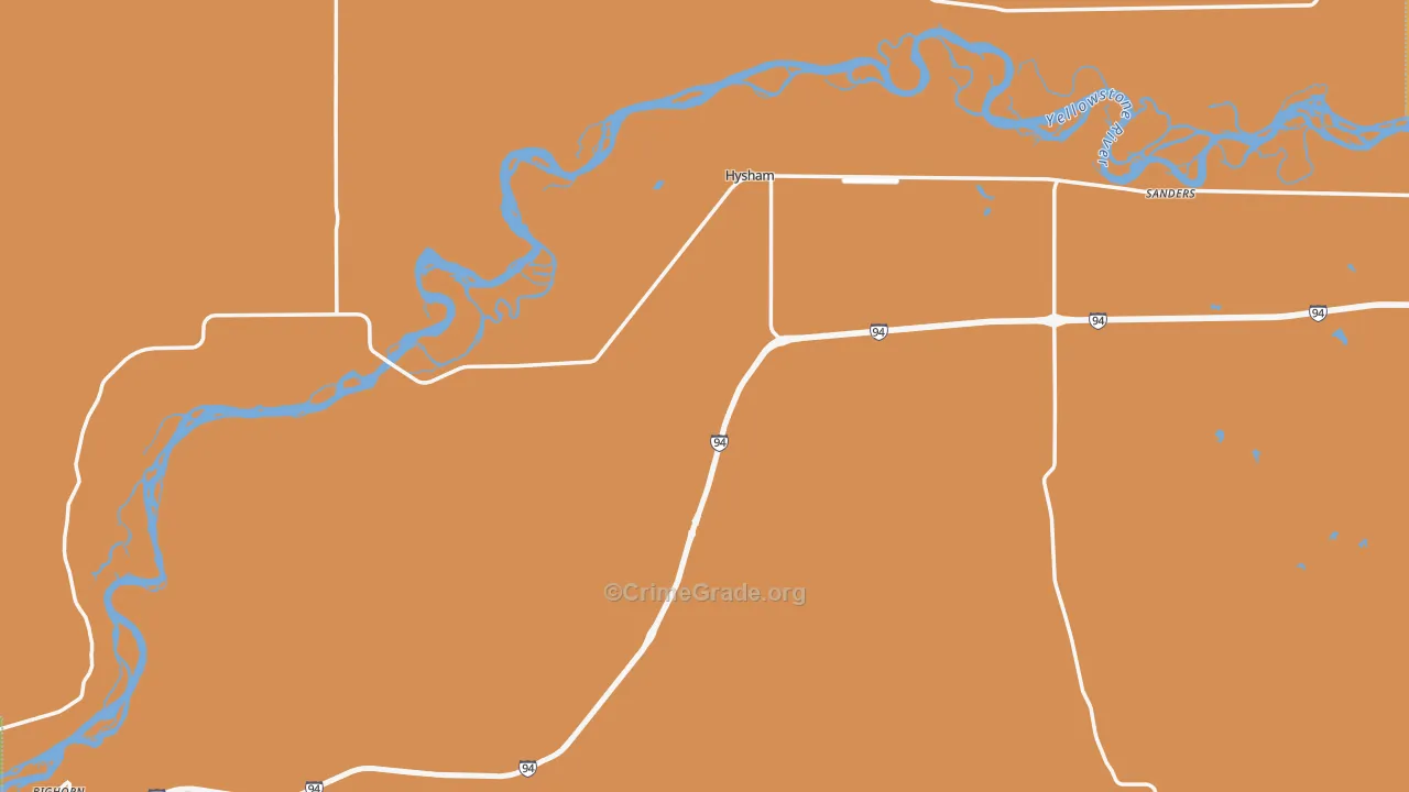 Treasure County, MT Map of Assault Rates