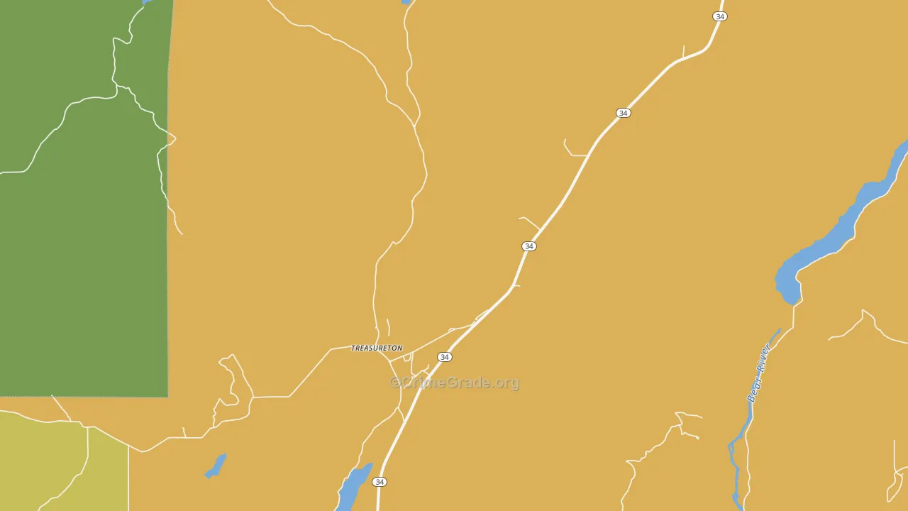 Treasureton, ID Map of Assault Rates