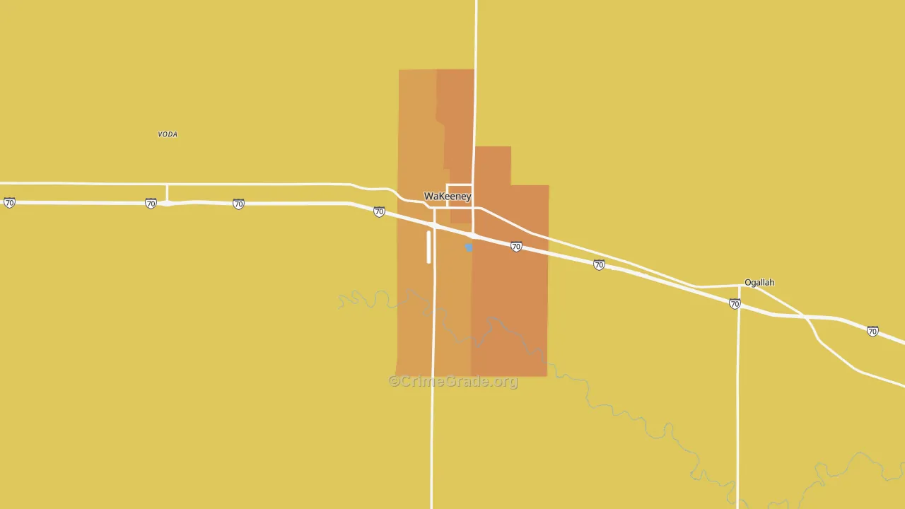 Trego County, KS Map of Assault Rates