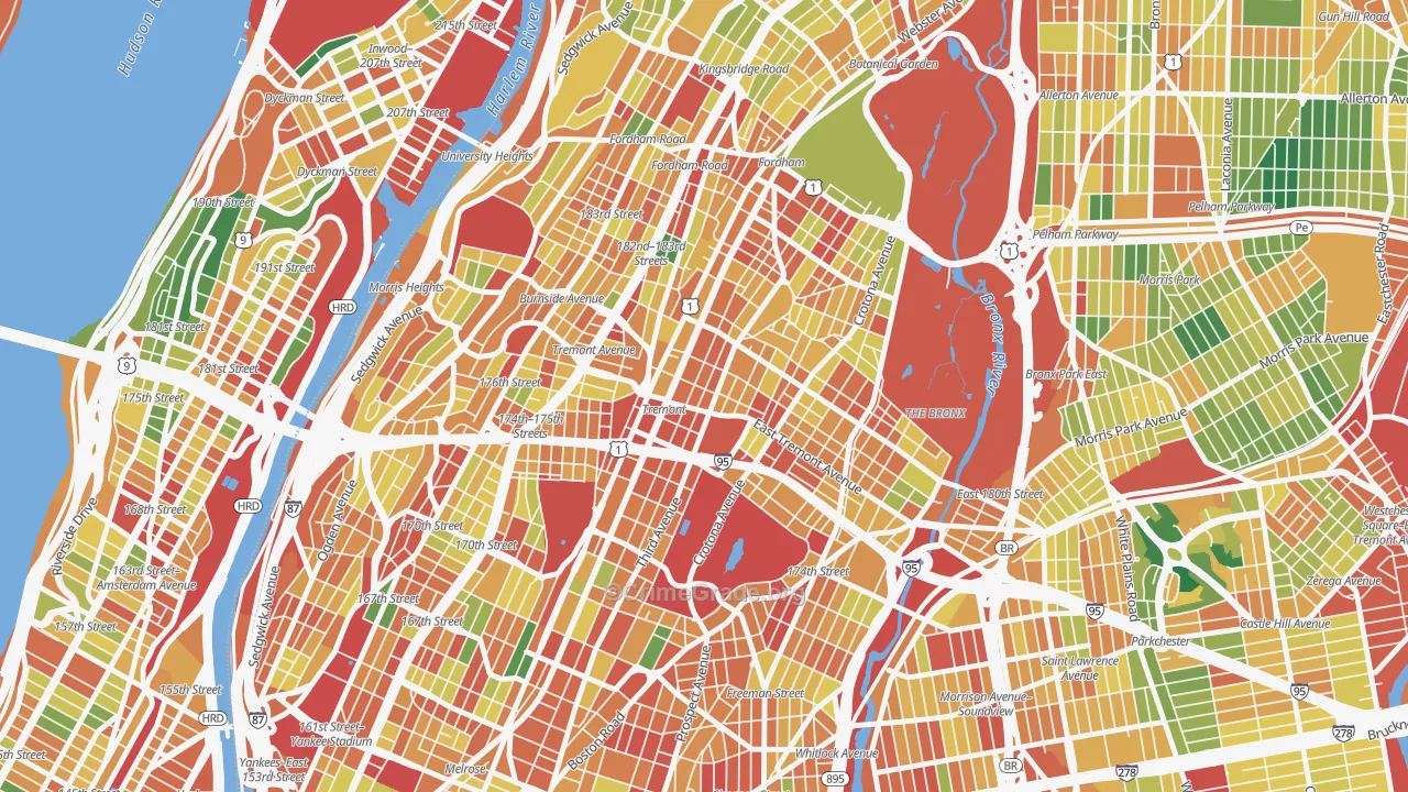 Tremont, Bronx, NY Map of Assault Rates