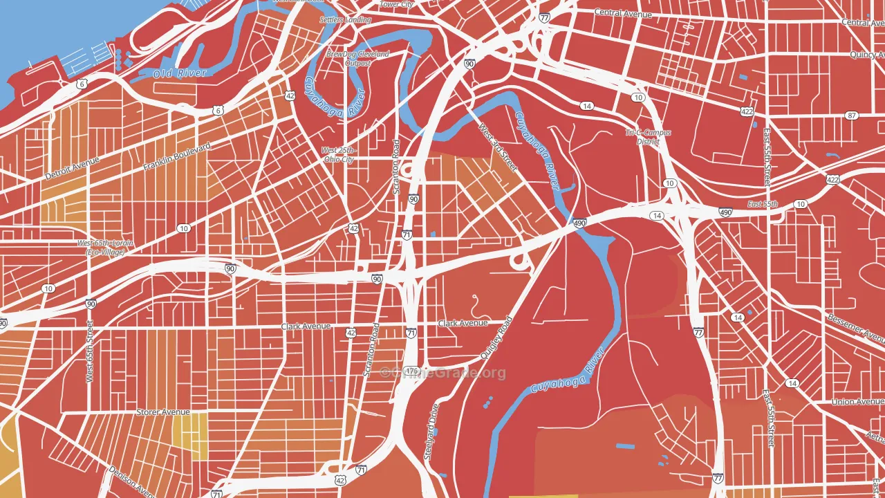 Tremont, Cleveland, OH Map of Assault Rates