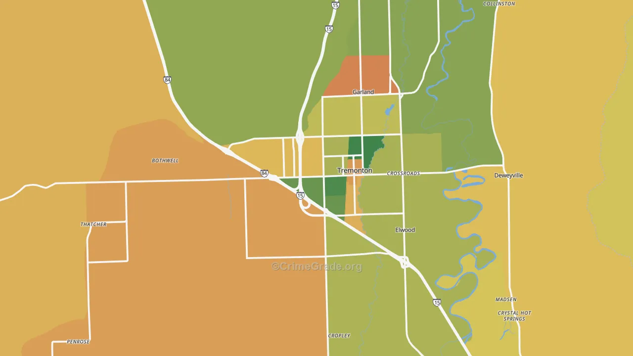 Tremonton, UT Map of Assault Rates