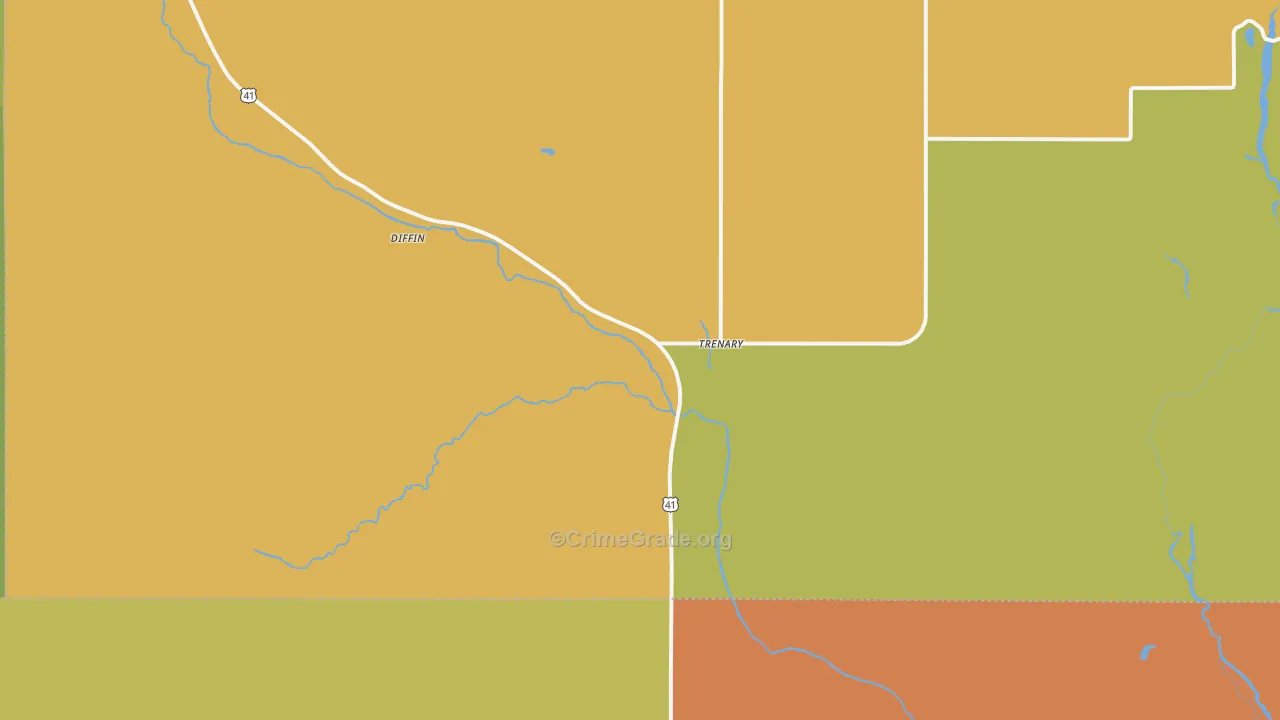 Trenary, MI Map of Assault Rates