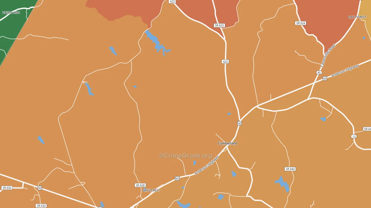 Trent Mill, VA Map of Assault Rates