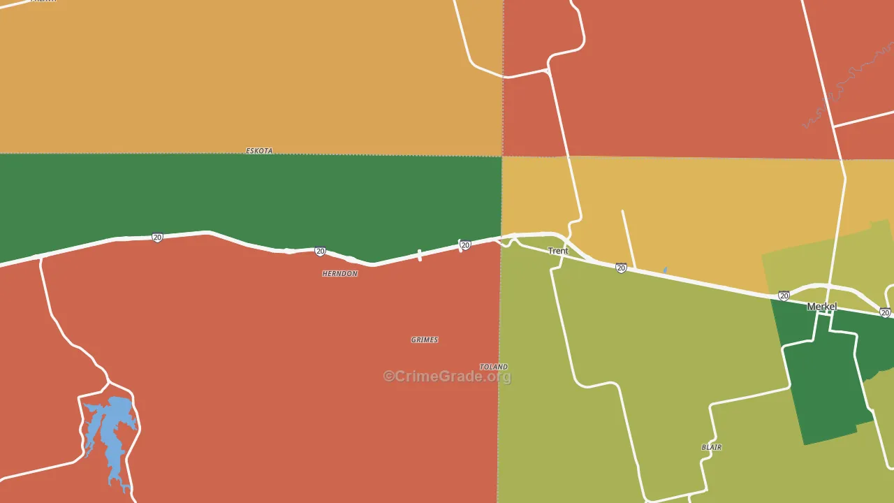 Trent, TX Map of Assault Rates