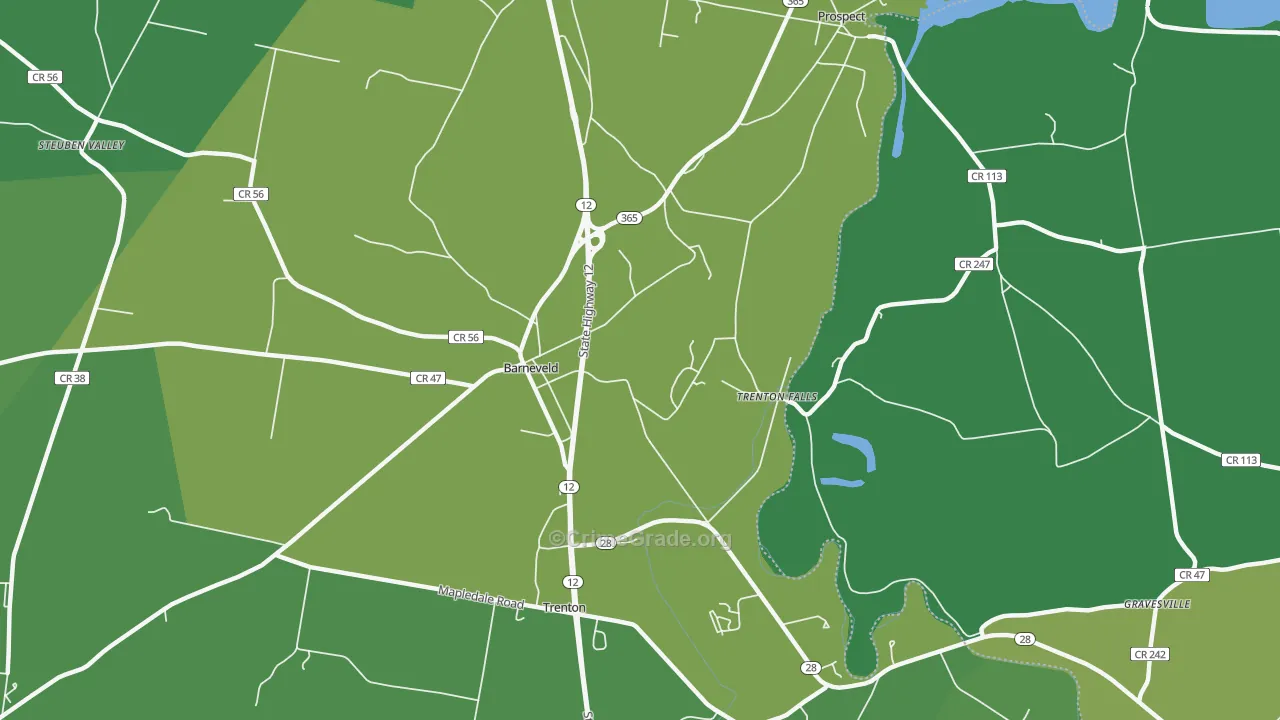 Trenton Falls, NY Map of Assault Rates