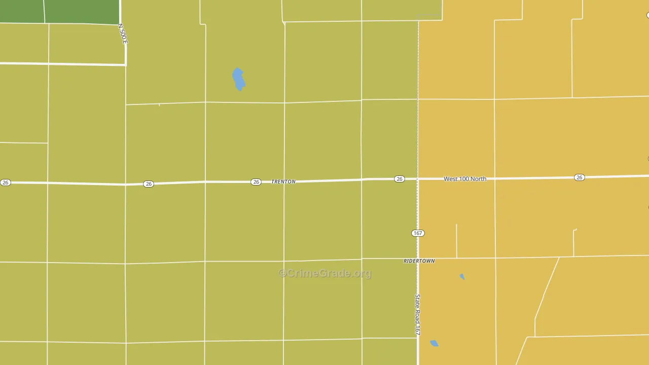 Trenton, IN Map of Assault Rates