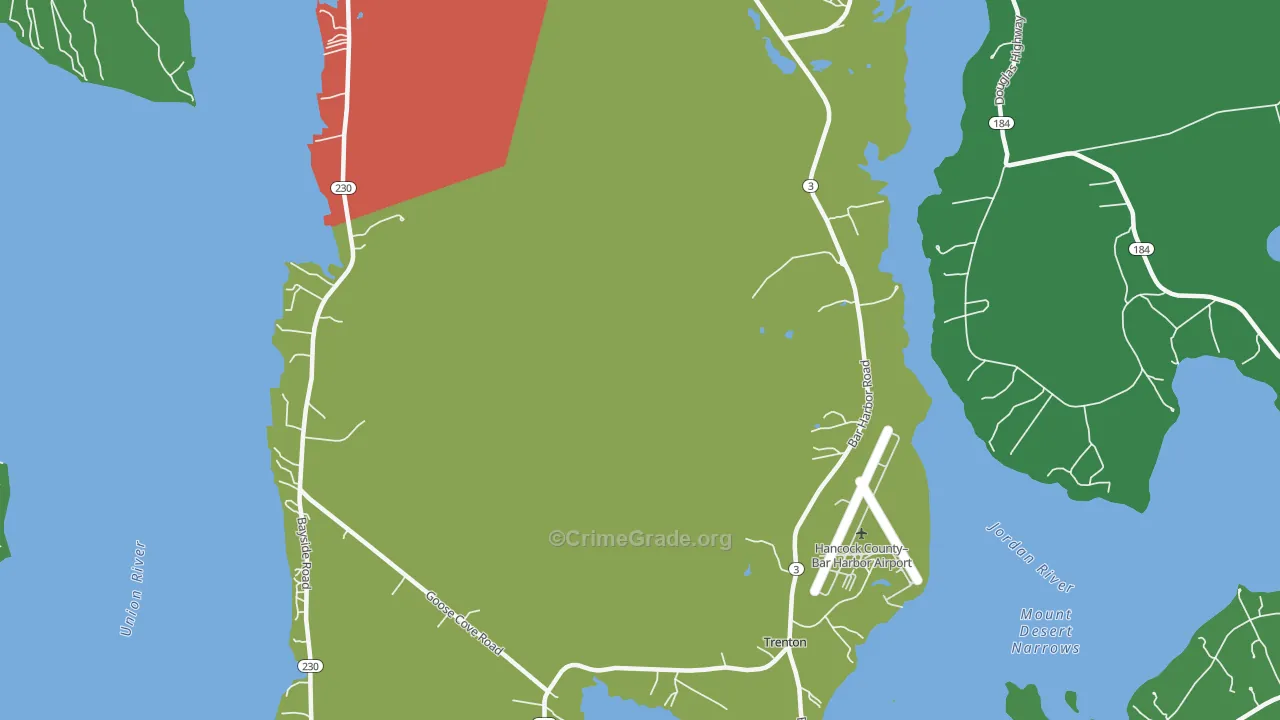 Trenton, ME Map of Assault Rates