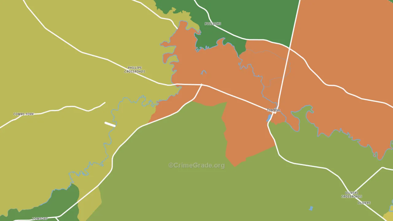 Trenton, NC Map of Assault Rates