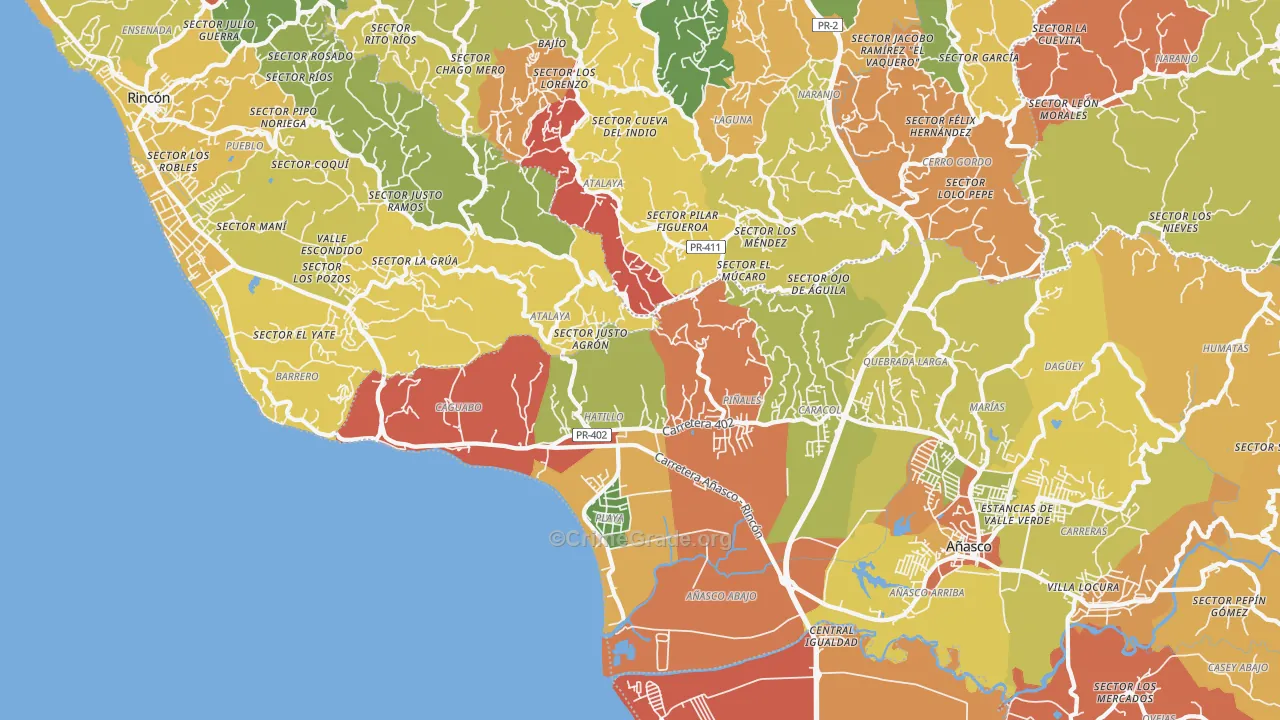 Tres Hermanos, PR Map of Assault Rates