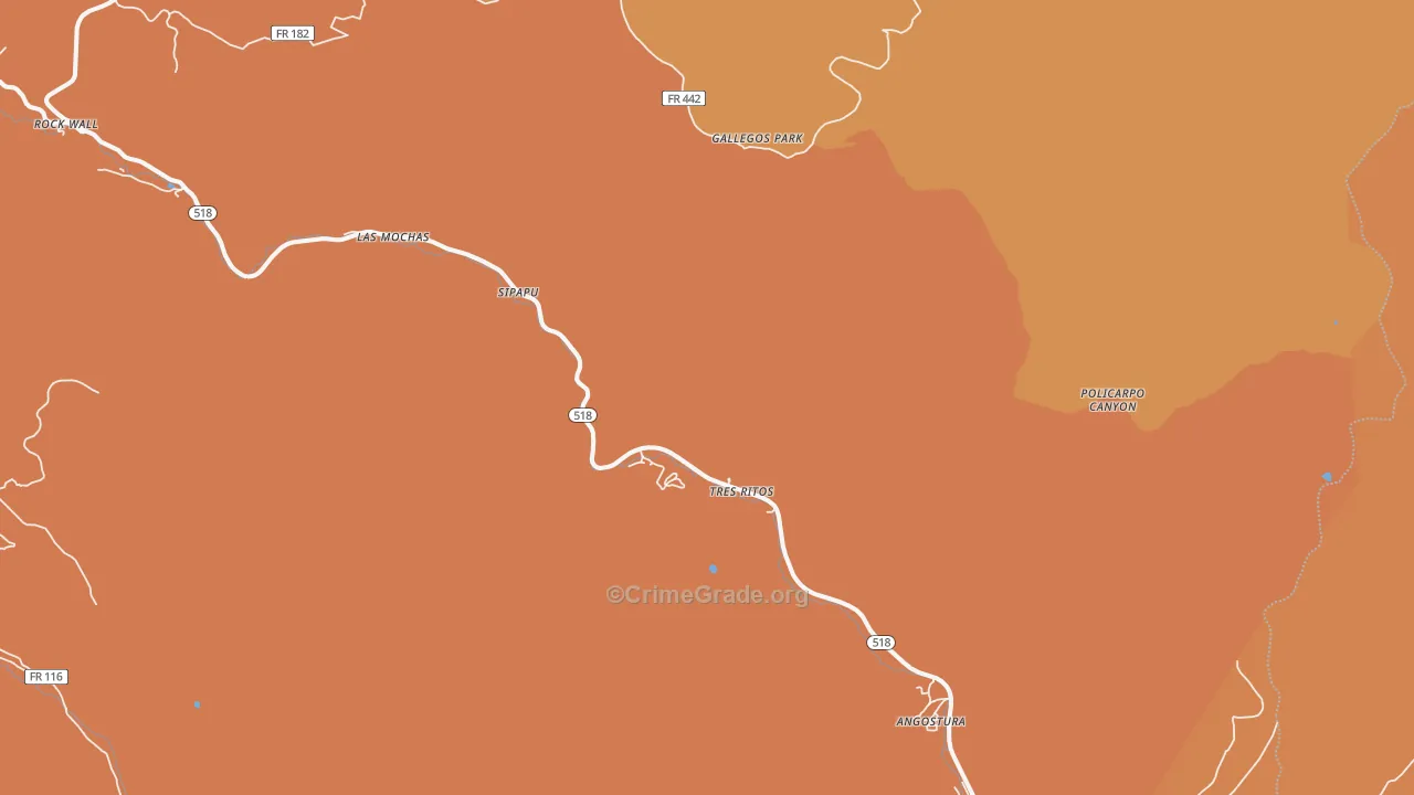 Tres Ritos, NM Map of Assault Rates
