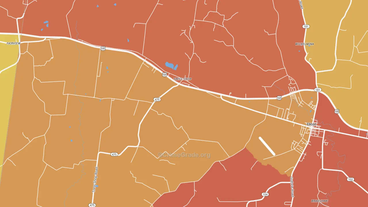 Tress Shop, KY Map of Assault Rates