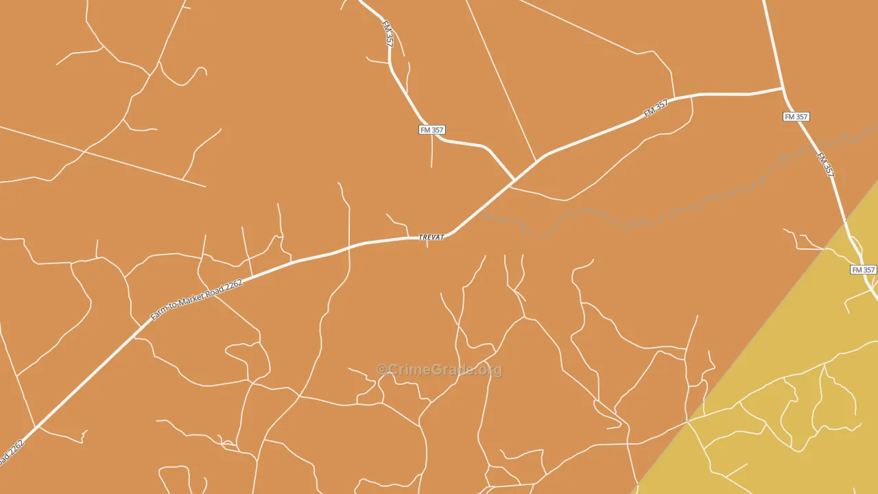 Trevat, TX Map of Assault Rates