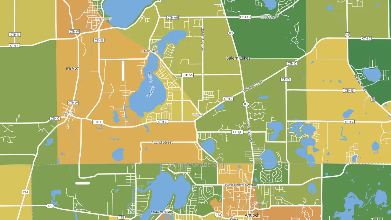 Trevor, WI Map of Assault Rates