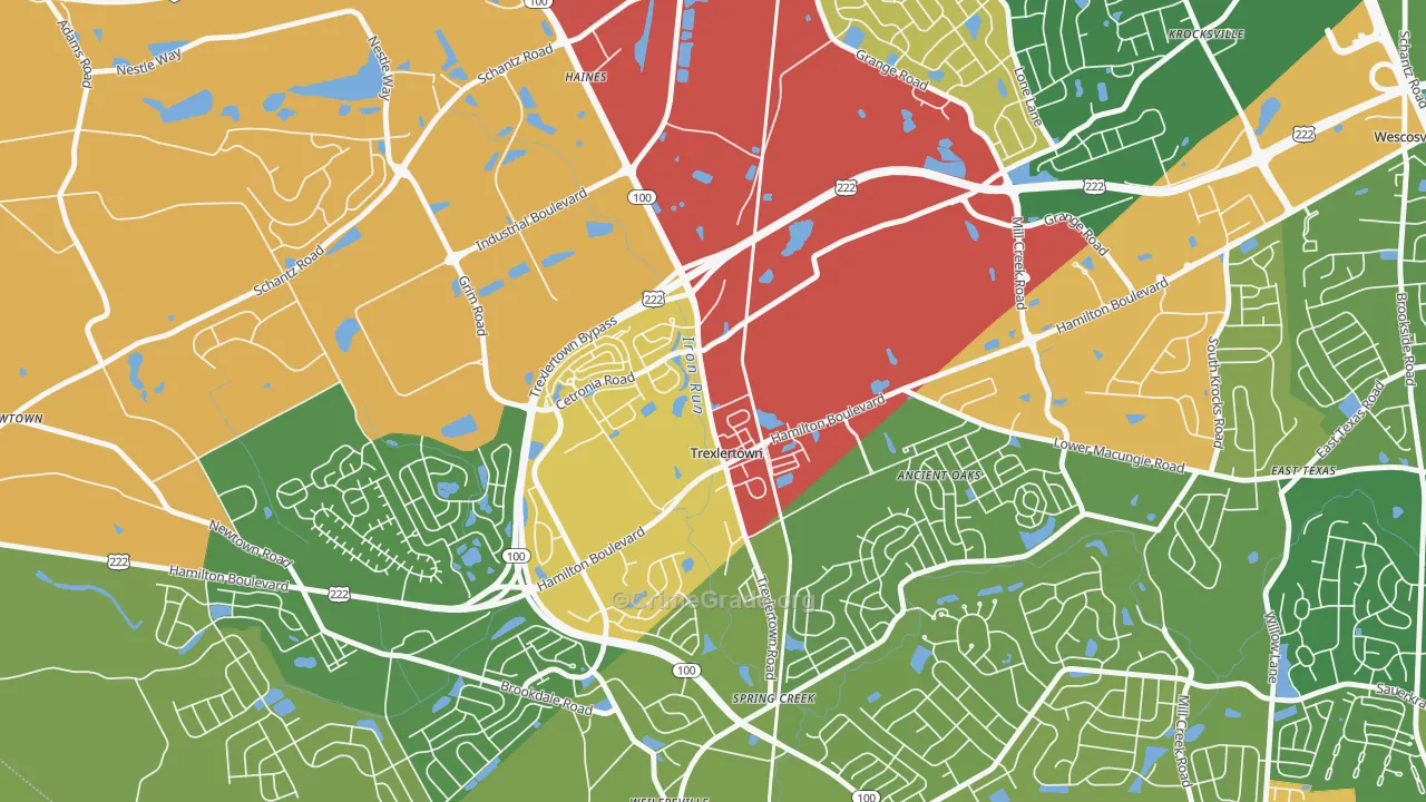 Trexlertown, PA Map of Assault Rates