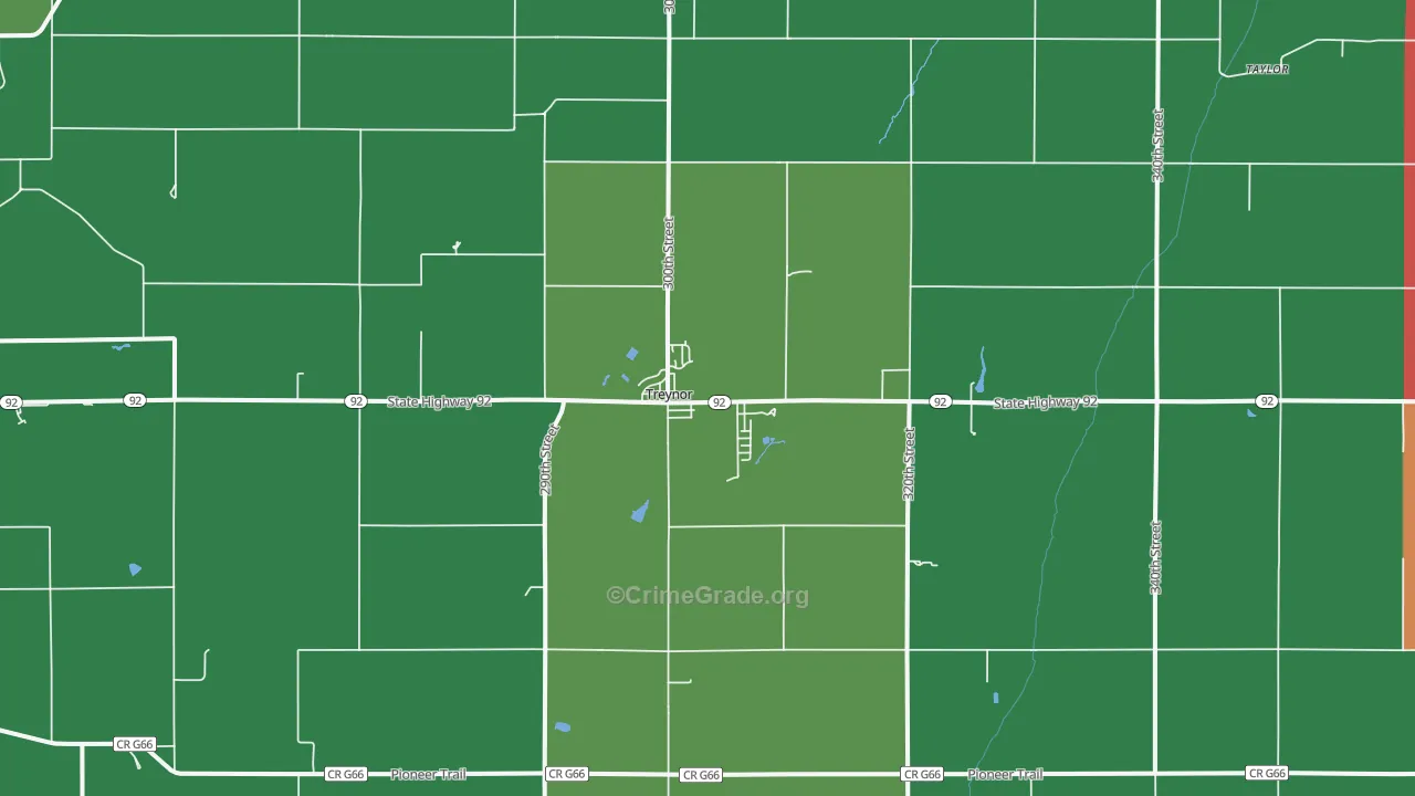 Treynor, IA Map of Assault Rates