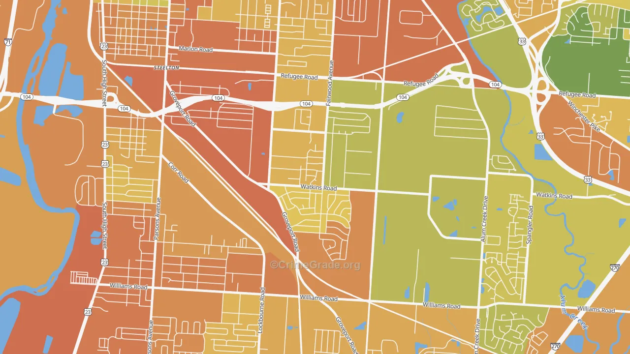 Tri-South, Columbus, OH Map of Assault Rates