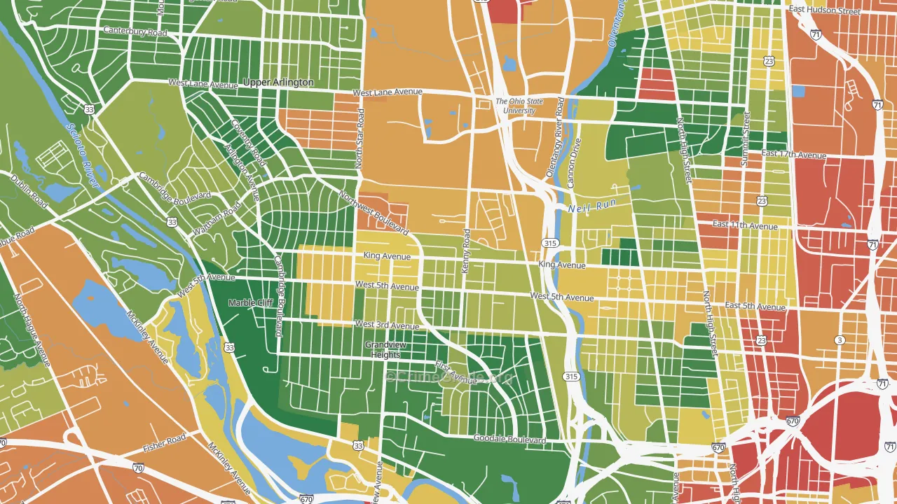 Tri-Village, Columbus, OH Map of Assault Rates