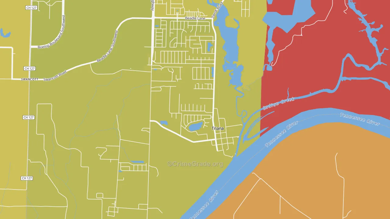 Triana, AL Map of Assault Rates