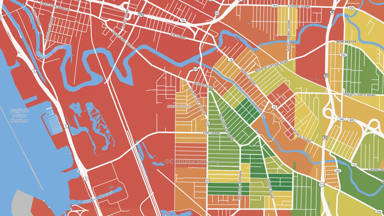 Triangle, Buffalo, NY Map of Assault Rates