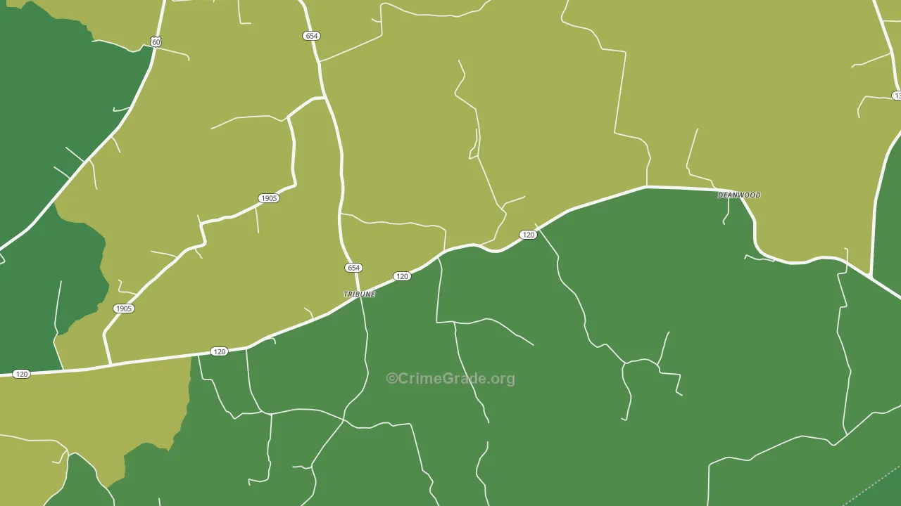 Tribune, KY Map of Assault Rates