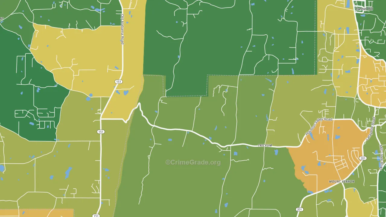 Trickum, GA Map of Assault Rates