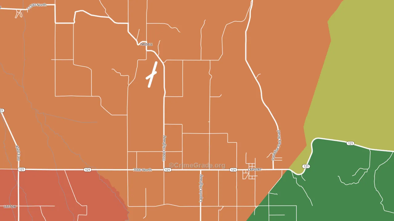 Tridell, UT Map of Assault Rates
