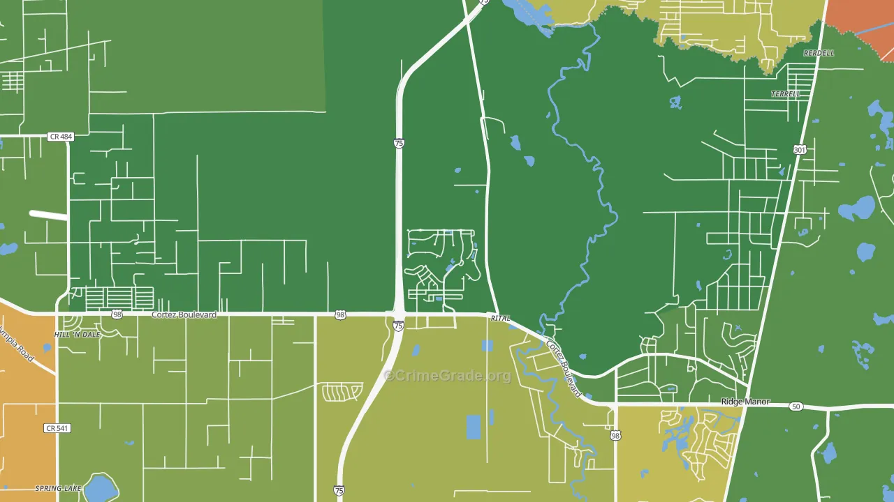 Trilby, FL Map of Assault Rates