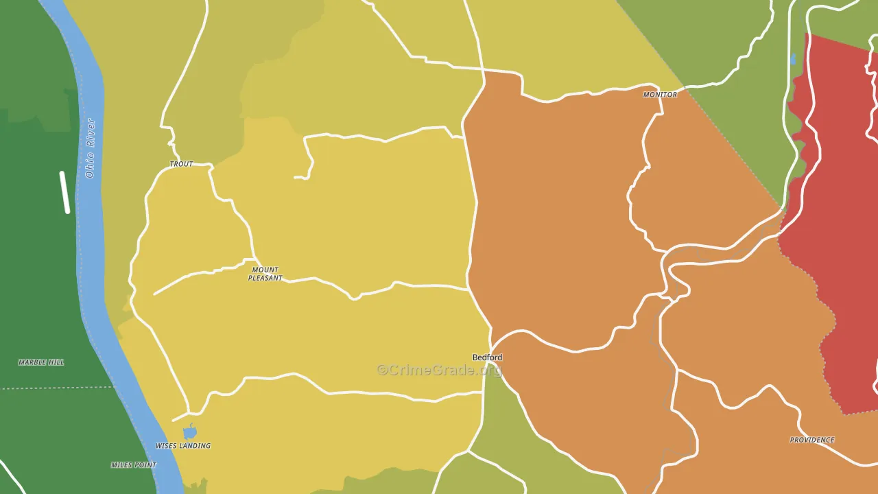 Trimble County, KY Map of Assault Rates