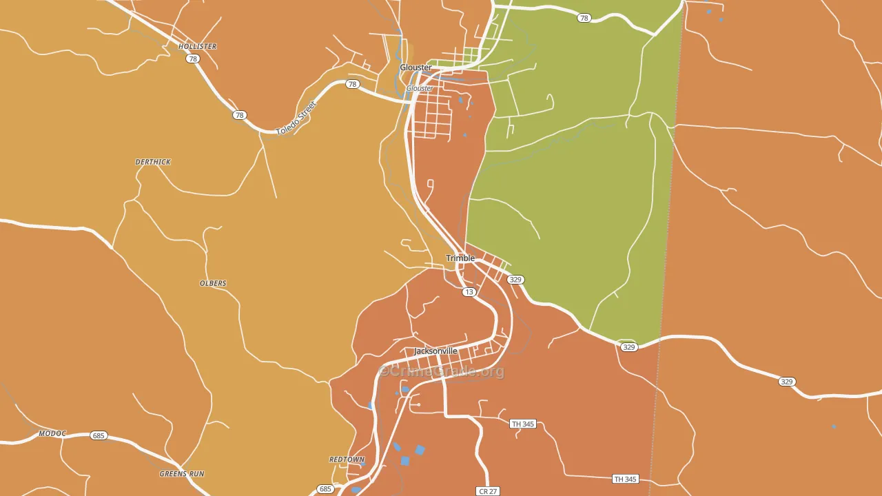 Trimble, OH Map of Assault Rates