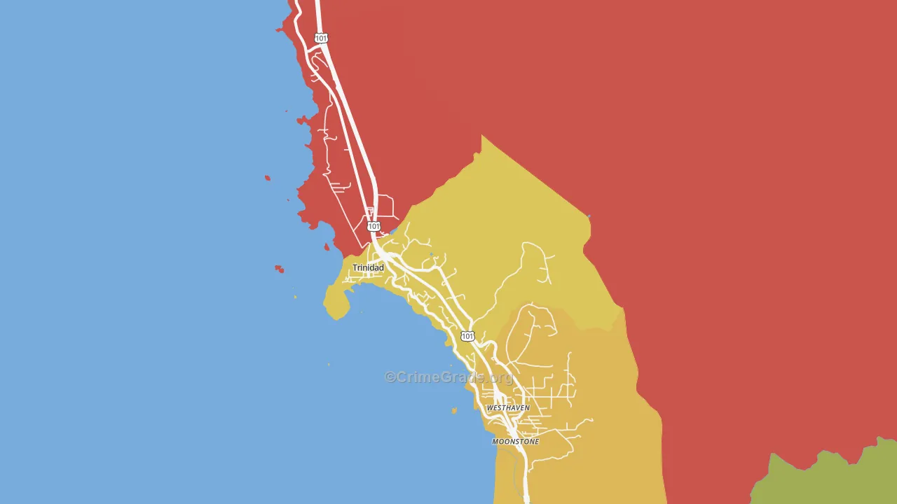 Trinidad, CA Map of Assault Rates