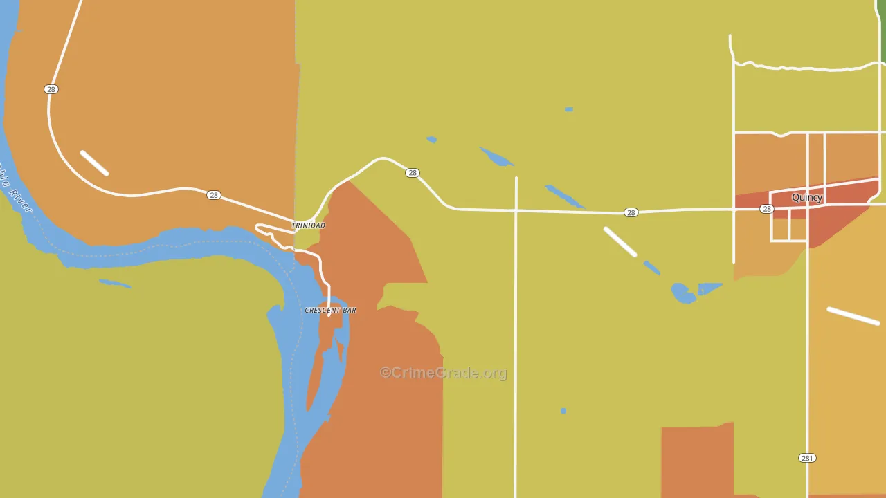 Trinidad, WA Map of Assault Rates