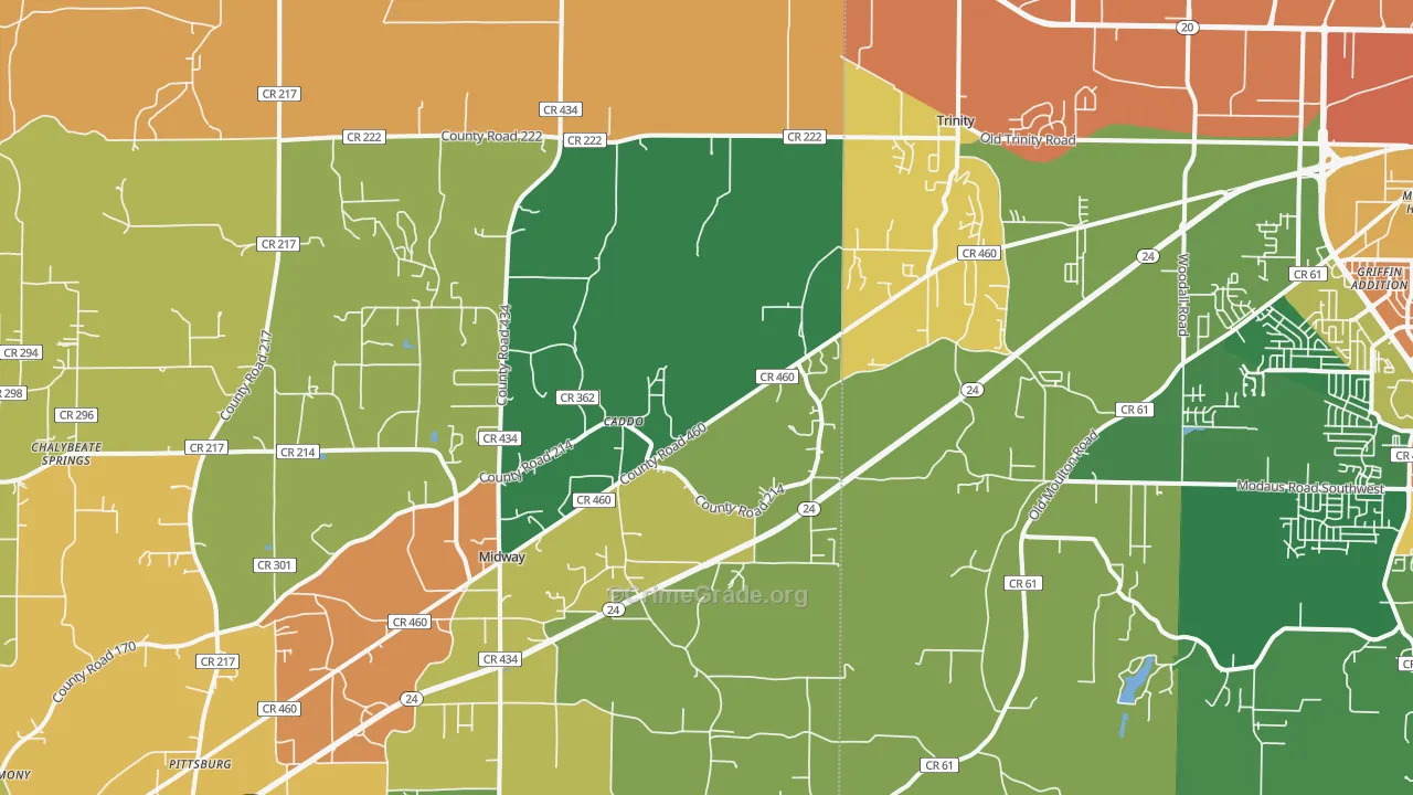 Trinity, AL Map of Assault Rates