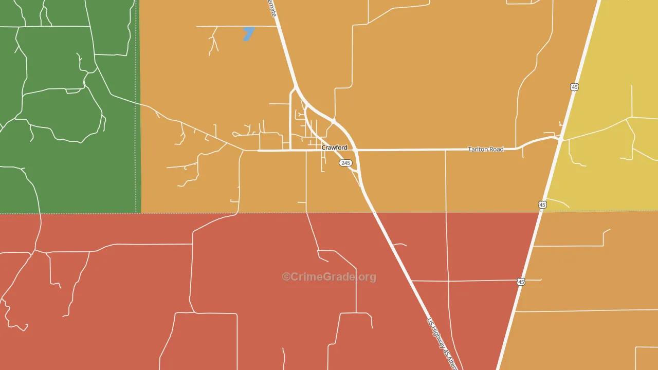 Trinity, MS Map of Assault Rates