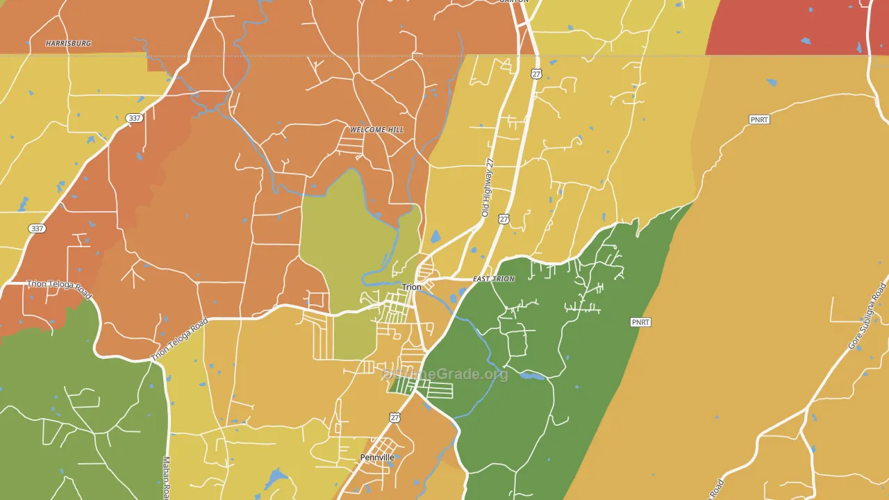 Trion, GA Map of Assault Rates