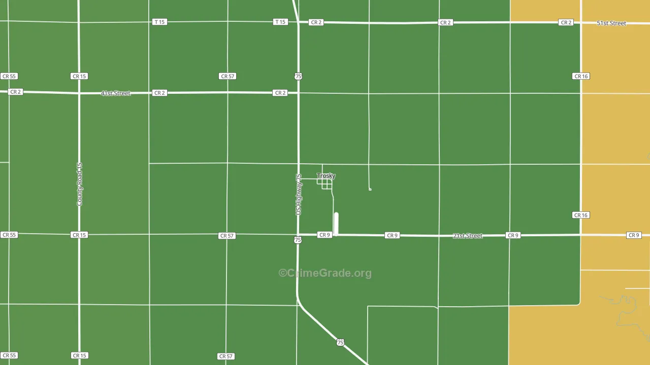 Trosky, MN Map of Assault Rates