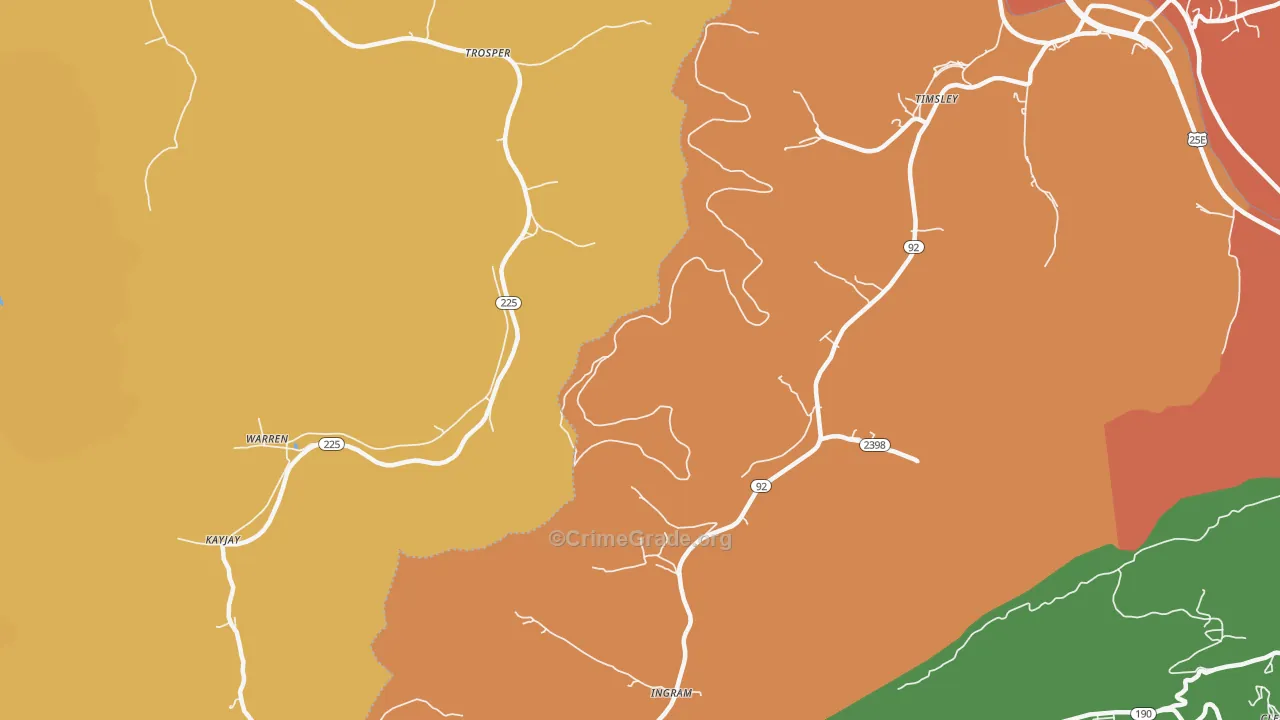 Trosper, KY Map of Assault Rates
