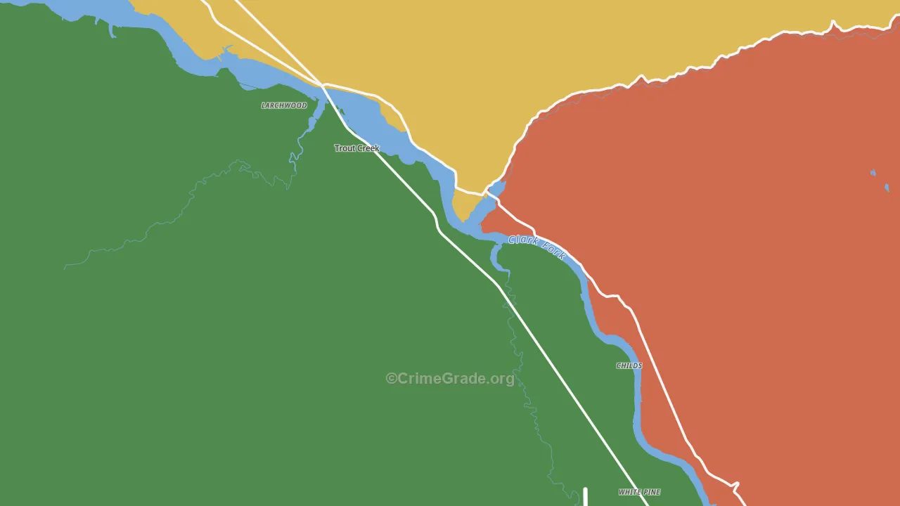 Trout Creek, MT Map of Assault Rates