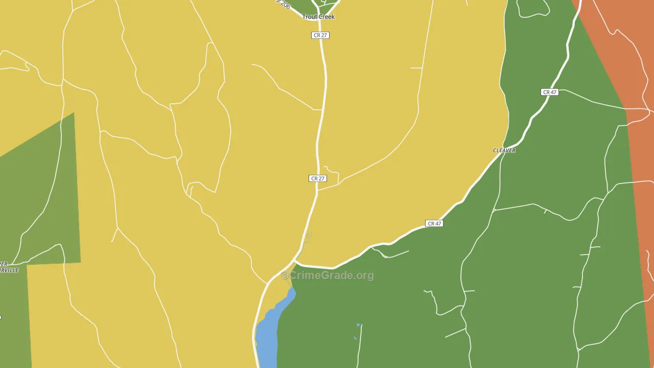 Trout Creek, NY Map of Assault Rates