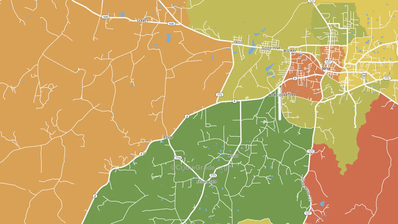 Trout, LA Map of Assault Rates