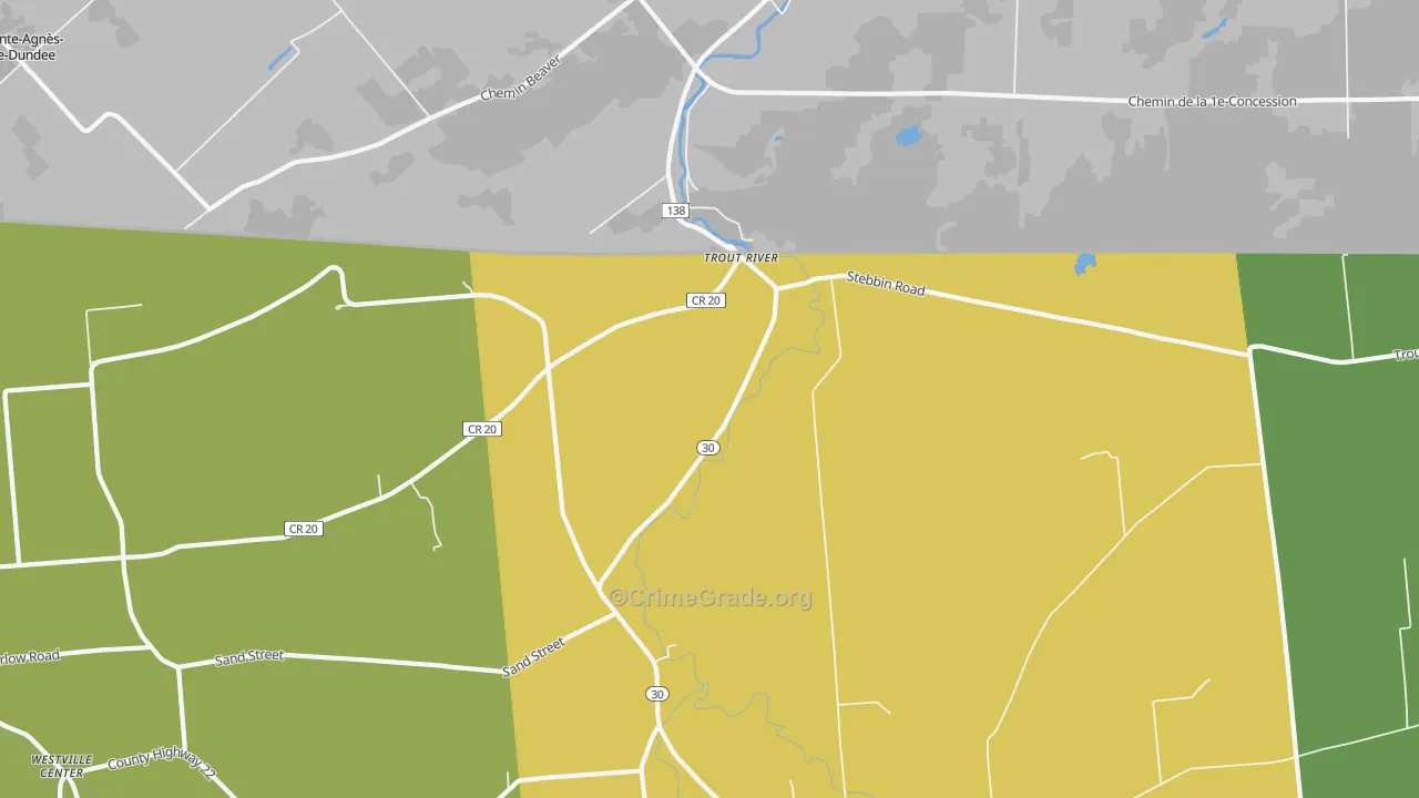 Trout River, NY Map of Assault Rates