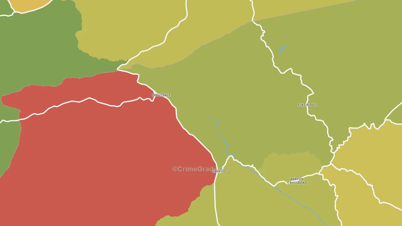 Troutdale, VA Map of Assault Rates