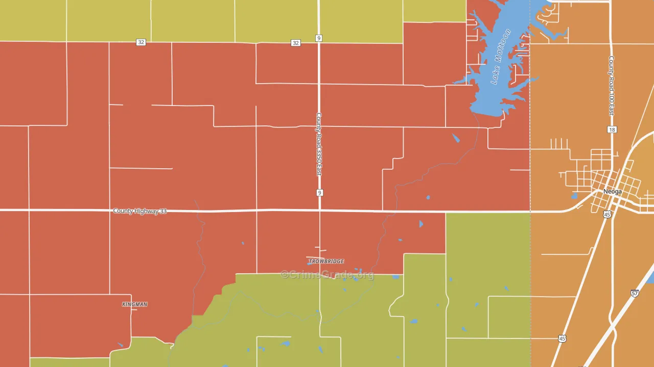 Trowbridge, IL Map of Assault Rates