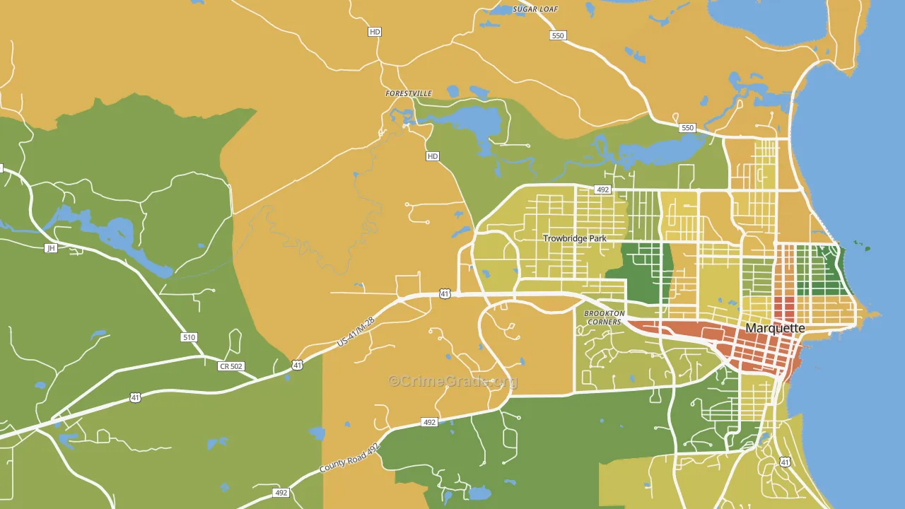 Trowbridge Park, MI Map of Assault Rates
