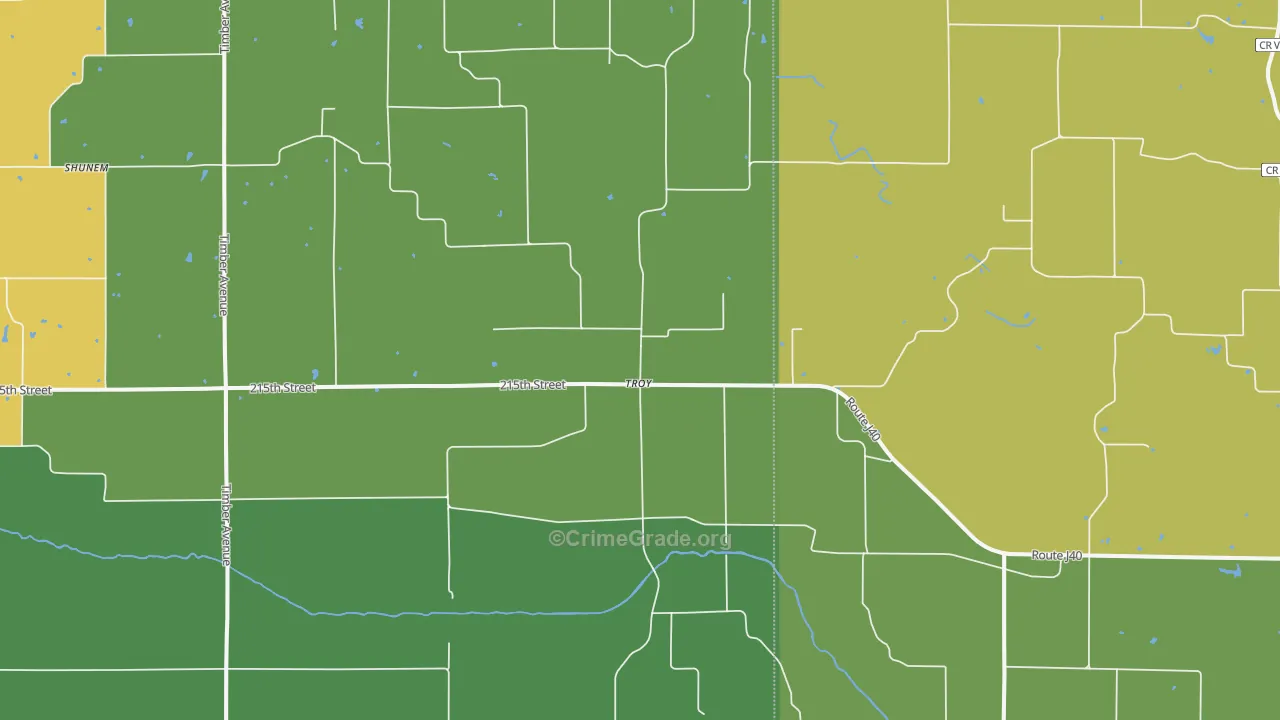 Troy, IA Map of Assault Rates