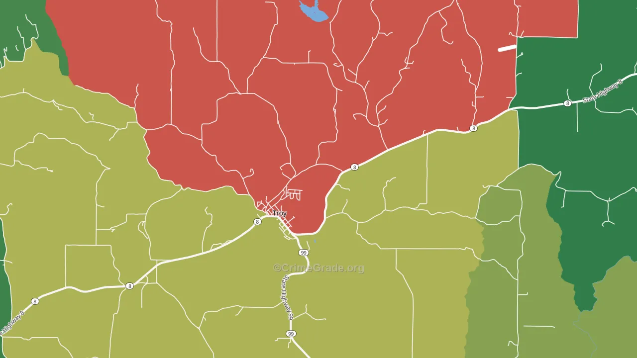 Troy, ID Map of Assault Rates
