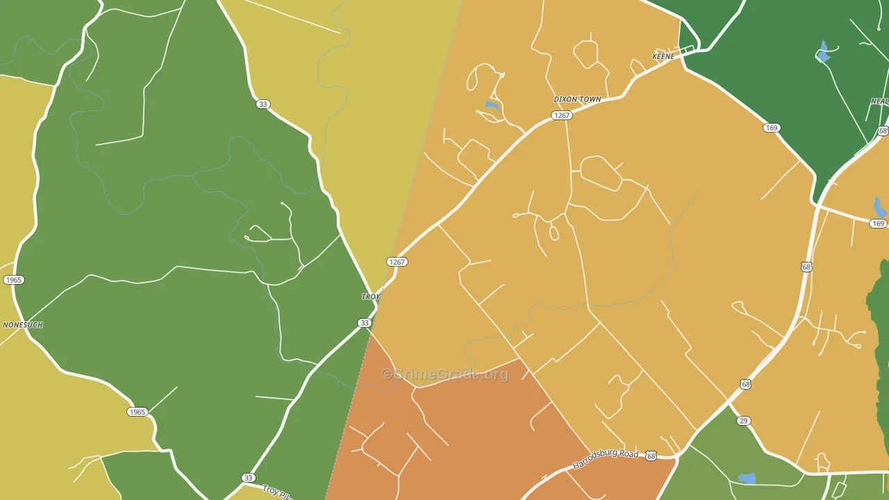 Troy, KY Map of Assault Rates