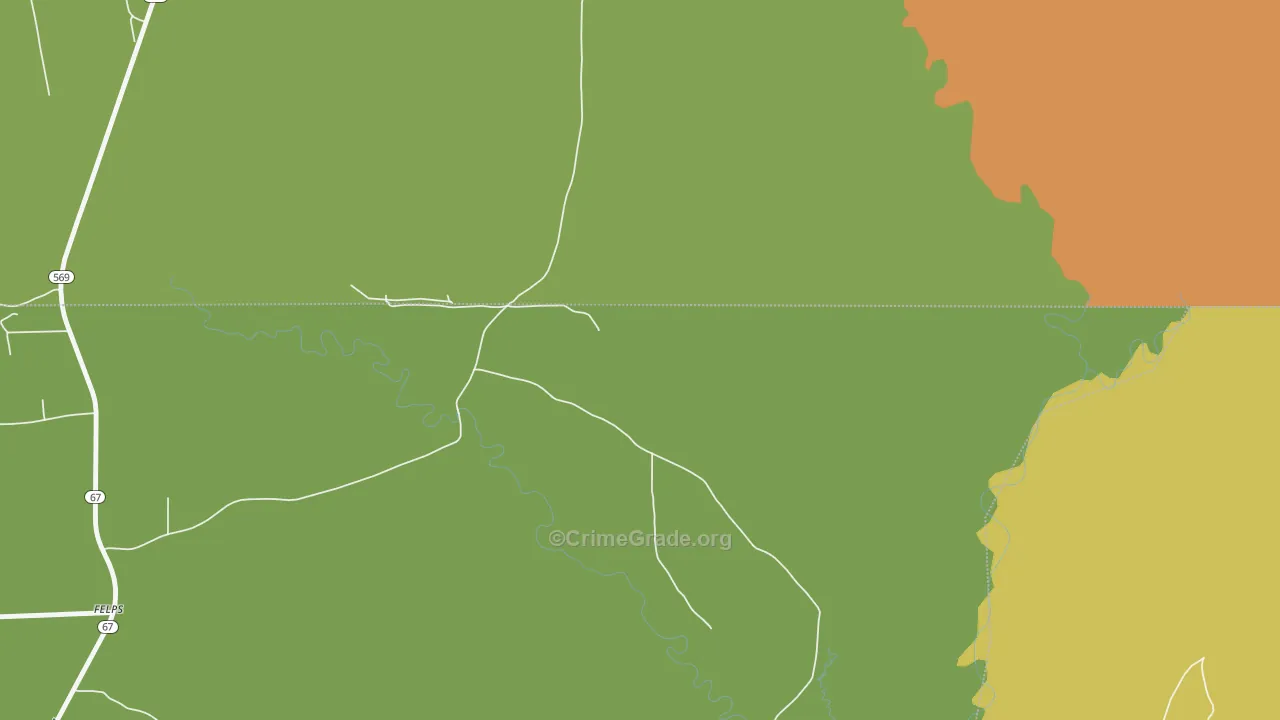 Troy, LA Map of Assault Rates