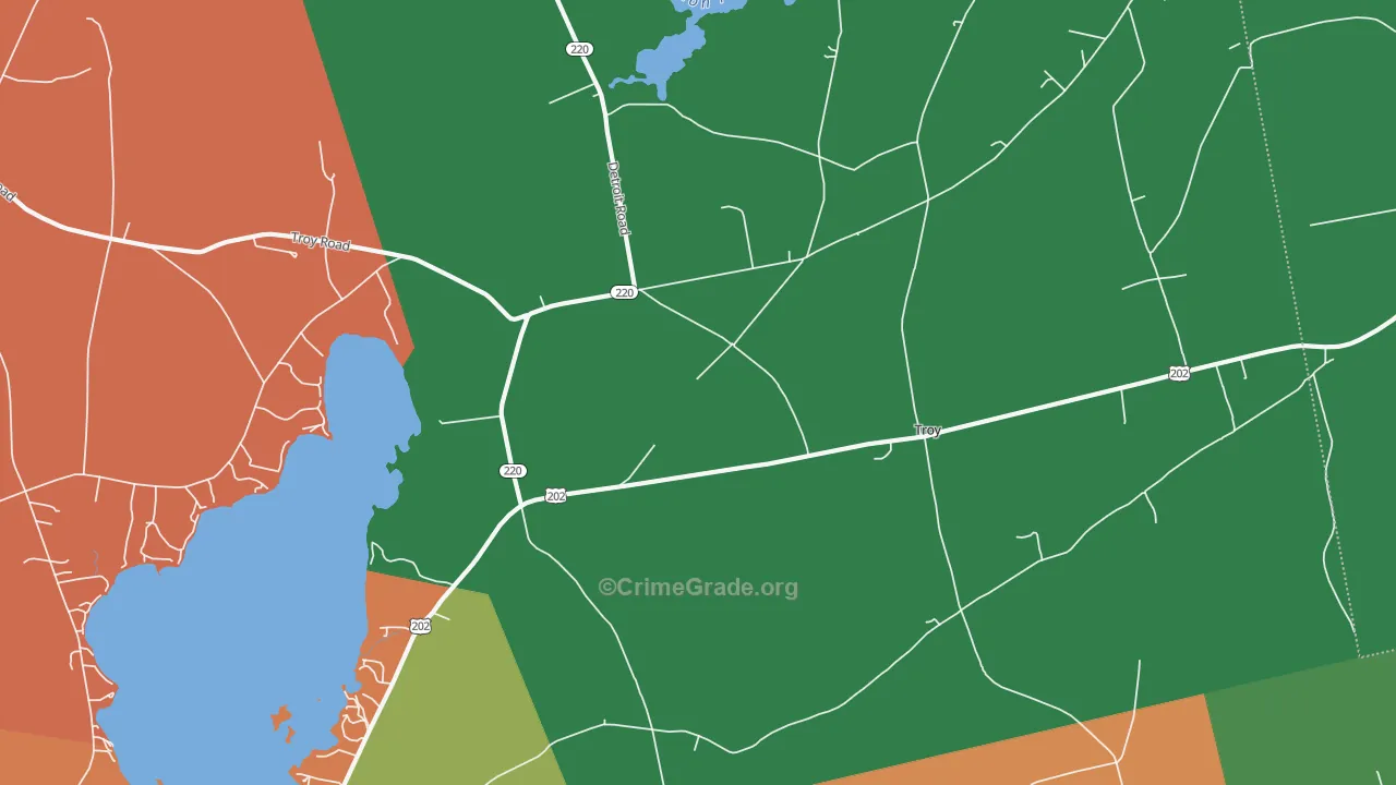 Troy, ME Map of Assault Rates